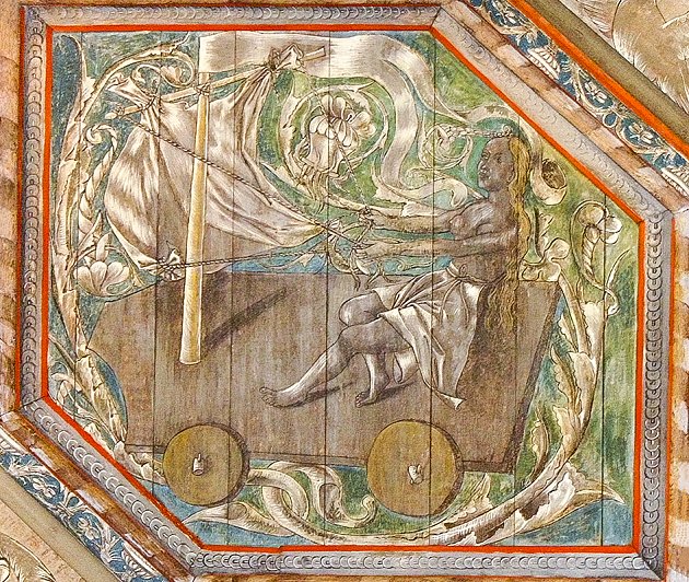 le chariot à voile et son guide féminin