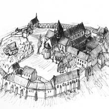 L'abbaye de Disibodenberg en 1500