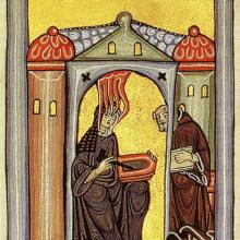 Hildegard von Bingen recevant les visions