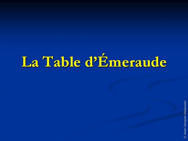 La Table d'Émeraude