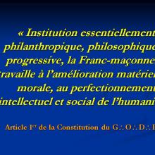 Article 1er de la Constitution du G.O.D.F.