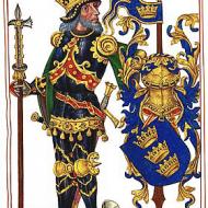 Le Roi Arthur Pendragon, Joao do Cró, Livro do Armeiro-mor, 1509. Lisbonne, Portugal