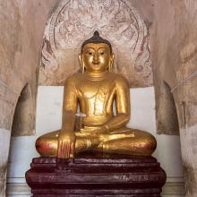 Victoire de l'Éveillé sur Māra. Pagode Schwegugyi. Bagan, Birmanie