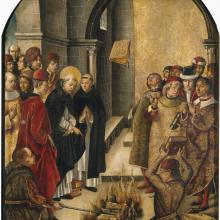 Dispute entre Saint Dominique et les Albigeois, Pedro Berruguette, 1493. Musée du Prado, Madrid