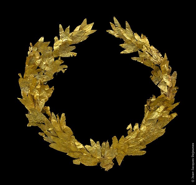 Couronne de lauriers en feuilles d'or. Kerameikos, Athènes
