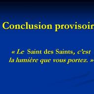 Conclusion provisoire