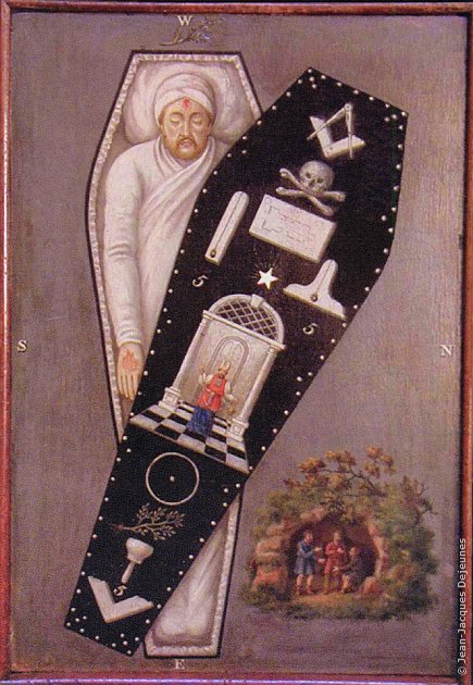 Tableau de la Lodge of Harmony n° 255 de type "cercueil ouvert", Bowring