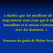 Sentence du grade de Maître Secret