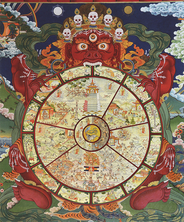 Roue de la vie du monastère de Dranang au Tibet central