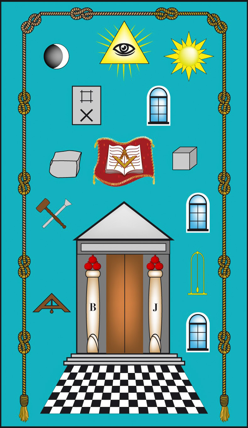 Tableau de loge maçonnique au 1er degré. BnF